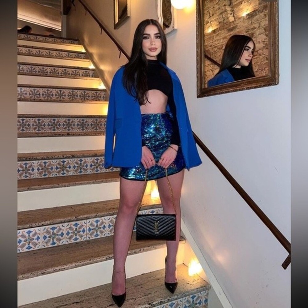 ZARA SHORT SEQUIN SKIRT - Picture 3 of 7
